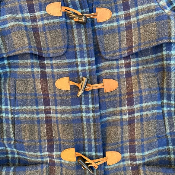 L.L. Bean Signature Women’s Wool Blend Duffle Coat Plaid Toggle Botton Trench 10 - Picture 6 of 11